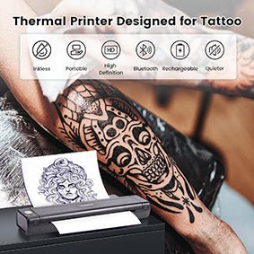 AIMO BLUETOOTH M08E THERMAL A4 TATOO PRINTER - Dabbous Mega Supplies